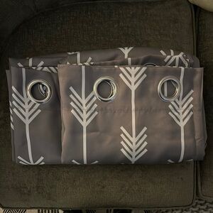 Gray Arrow Print Curtains